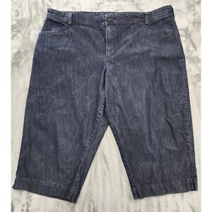 Lee Jeans Womens 24W Blue Denim Just Below The Waist High Rise‎ Capri Stretch